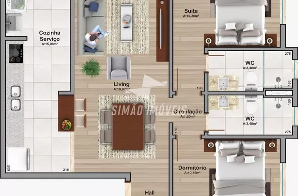 Apartamento para venda, 2 quarto(s), Bairro Centro, Erechim