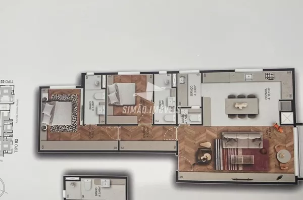 Apartamento para venda, 2 quarto(s), Bairro Centro, Erechim