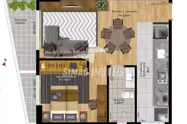 Apartamento para venda, 1 quarto(s),  Fátima, Erechim