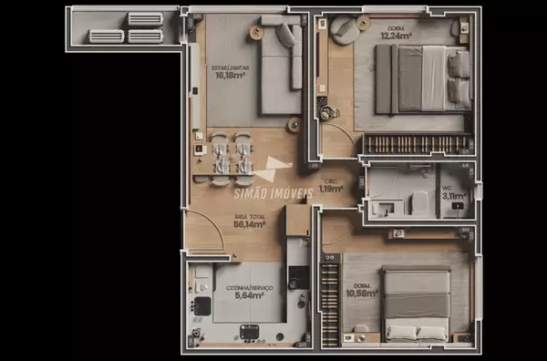 Apartamento para venda, 2 Quarto(s), Bairro Linho, Erechim