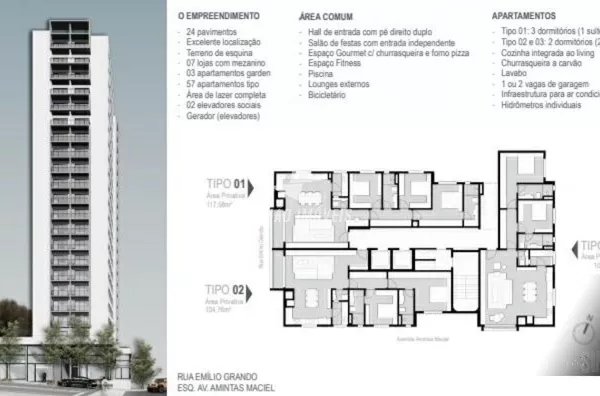 Apartamento para venda 2 e 3 quarto(s) centro erechim