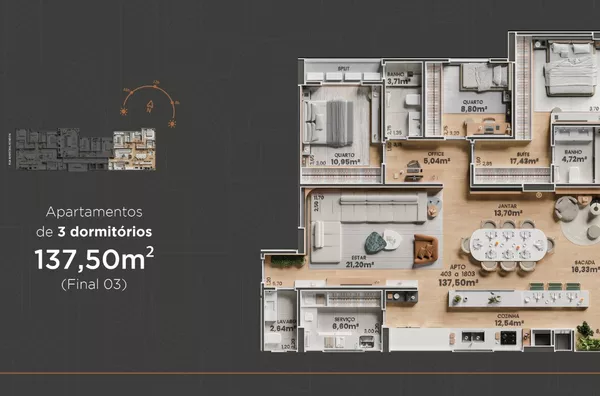 Apartamento para venda, 3 quarto(s),  Bairro Centro, Erechim