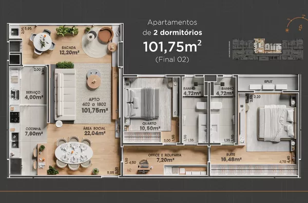 Apartamento para venda, 2 quarto(s),  Bairro Centro, Erechim