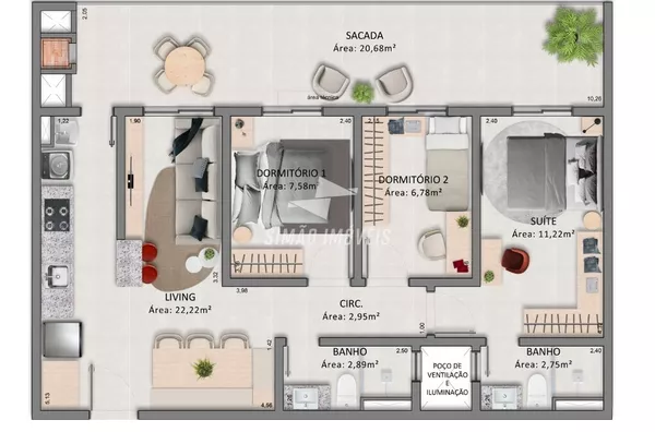 Lançamento Residencial, 02 Quartos (s), Bairro Fátima, Erechim