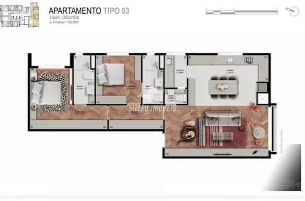 Apartamento para venda 2 suítes centro Erechim