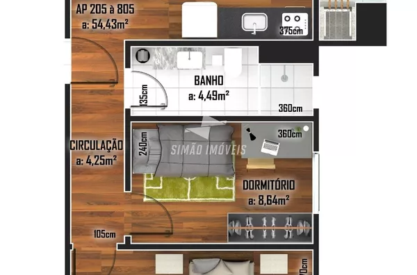 Apartamento para venda, 02 Dormitórios, Bairro Três Vendas, Erechim
