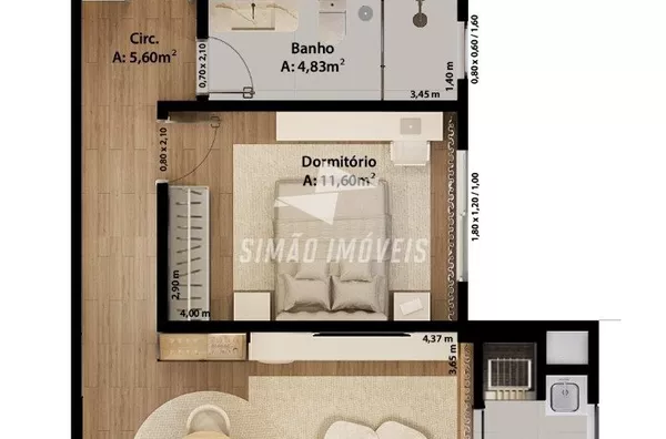 Apartamento para venda, 2 Quarto(s), Bairro Centro, Erechim