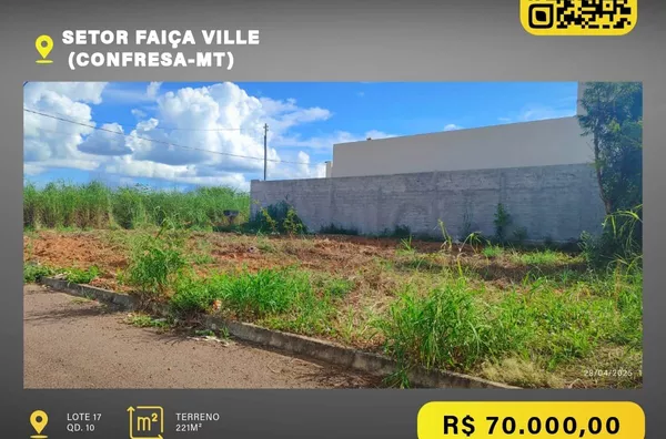 Terreno para venda,  Setor Faiçaville, Confresa