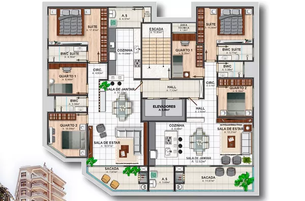 Apartamento para venda, 2 quarto(s),  Centro, Francisco Beltrão