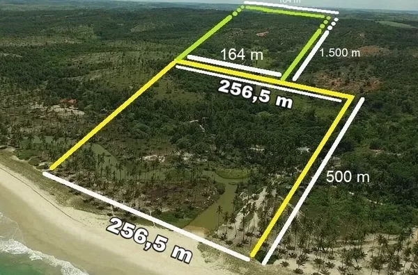 Área com 12,82 hectares, beira mar em Porto de Nassau