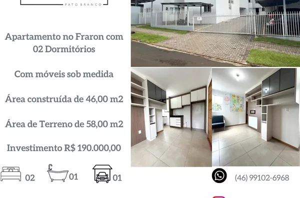Apartamento Mobiliado para venda,  Localizado no Fraron em Pato Branco-PR