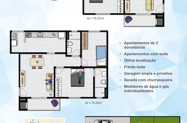 APARTAMENTO 2 DORMITÓRIOS ED. MARACAÍPE