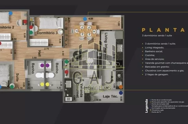 Apartamento NOVO 70m² Vl Sta Catarina - Americana/SP