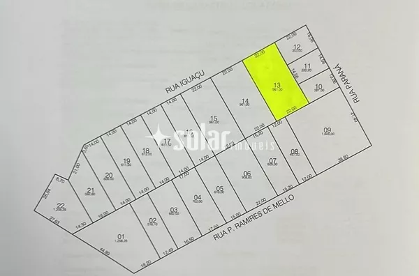 TERRENO LOTE 13 QUADRA 0364 - C/ CASA MISTA R IGUAÇU N 58 B CENTRO