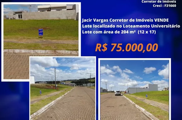 Lote á venda localizado no Loteamento Universitário 