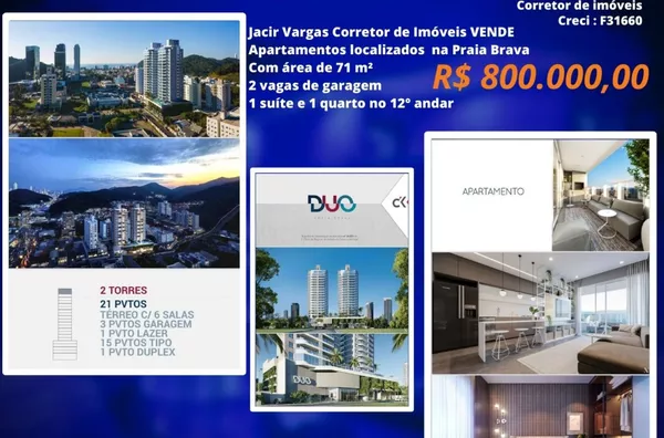 Apartamento á venda localizados na 7Praia Brava
