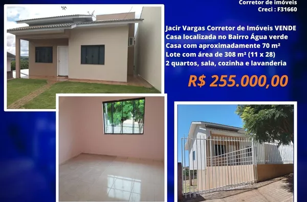 Casa á venda localizada no Bairro Água verde 