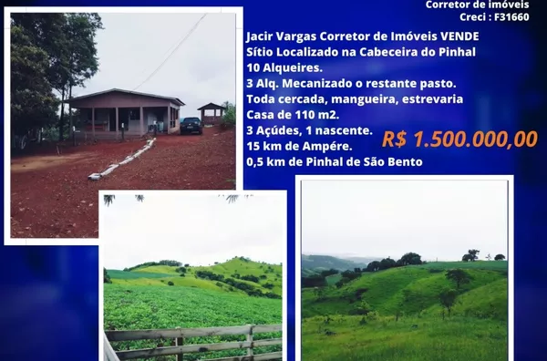Sítio á venda localizado na cabeceira do Pinhal 