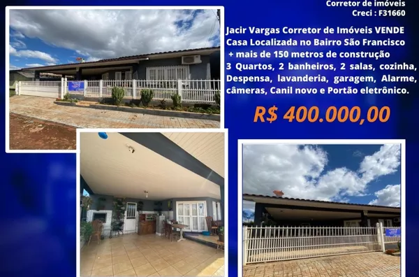 Casa á venda localizada no Bairro São Francisco 