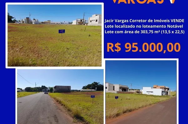 Lote á venda localizado no Loteamento Notável 