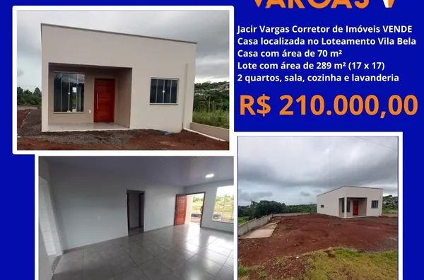 Casa á venda localizada no Loteamento Vila Bela 