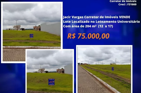 Lote á venda localizado no Loteamento Universitário 