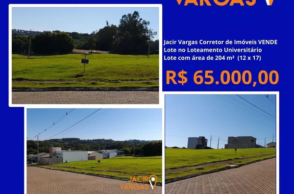 Lote á venda localizado no Loteamento Universitário 