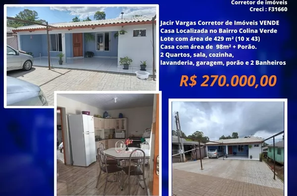 Casa á venda localizada no Bairro Colina verde 