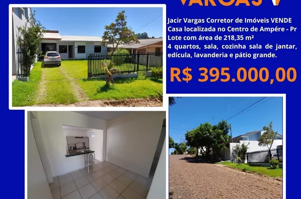 Casa á venda localizada no centro de Ampére - PR