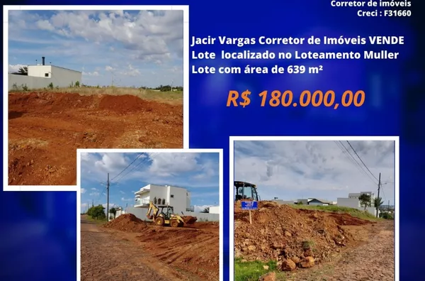 Lote á venda localizado no Loteamento Muller 