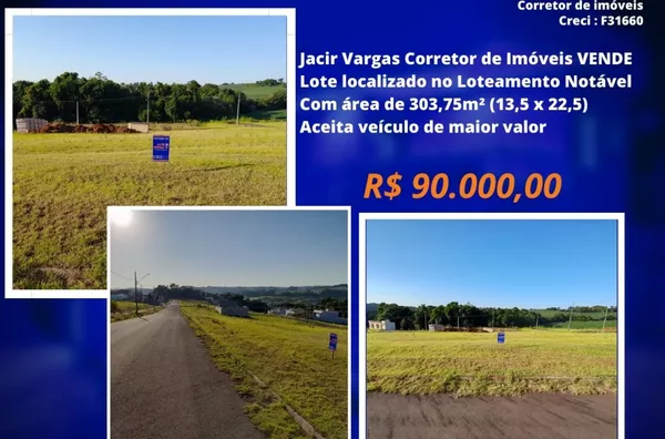 Lote á venda localizado no Loteamento Notável 