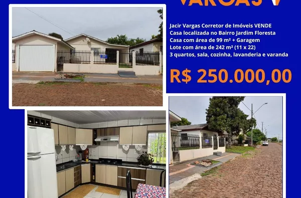 Casa á venda localizada no Bairro Jardim Floresta 