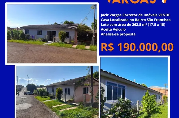 Casa á venda localizado no Bairro São Francisco 