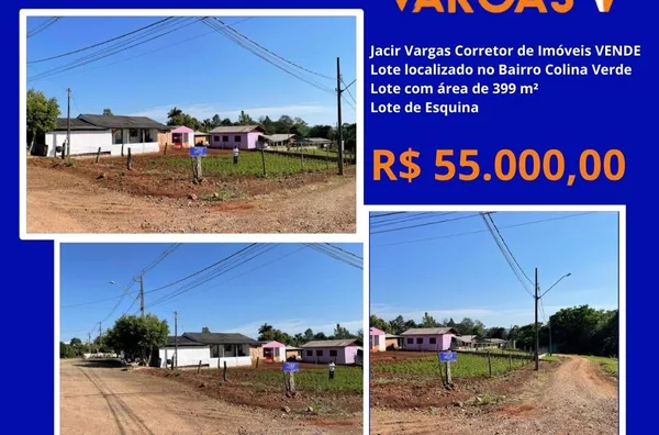 Lote á venda localizado no Bairro Colina verde 