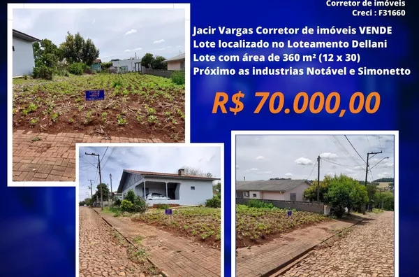 Lote á venda localizado no loteamento Dellani 